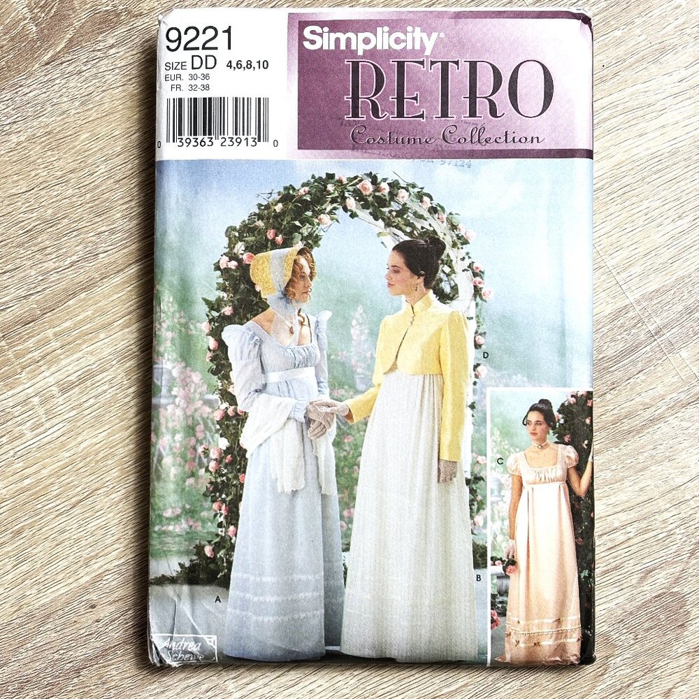 Simplicity #9221 Regency Titantic Empire Waist Dress Pattern Sz 4-- 18